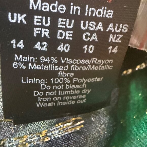 Karen Millen Size 10 NEW Green Metallic Iridescent Long Sleeve Column Midi Dress - Picture 15 of 16